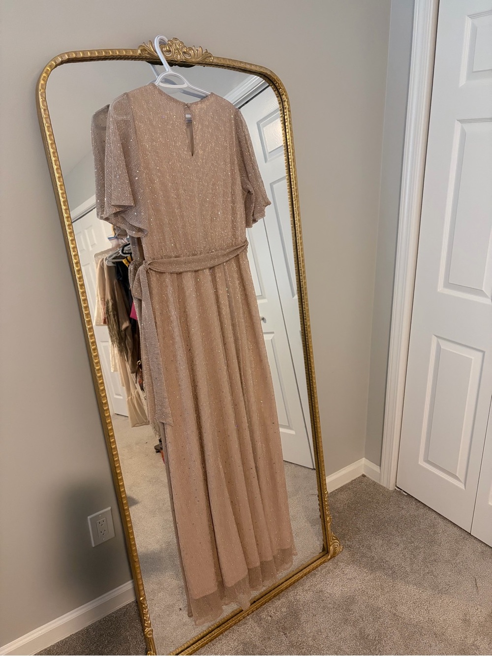 Baltic Born Taupe Sparkle Wrap Maxi Dress - Picture 3 of 7